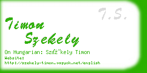 timon szekely business card